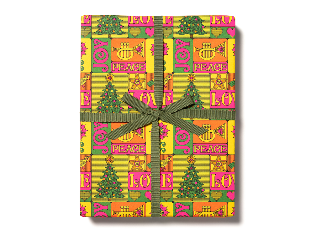 Modern Peace Love & Joy Holiday Wrapping Paper