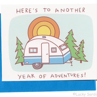 Here's To Another Year Of Adventures Camper Greeting Card