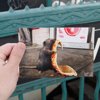 Pizza Lover Rat Postcard