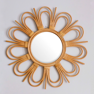 Sunburst Natural Rattan Mirror