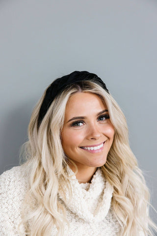 Black Braided Velvet Headband