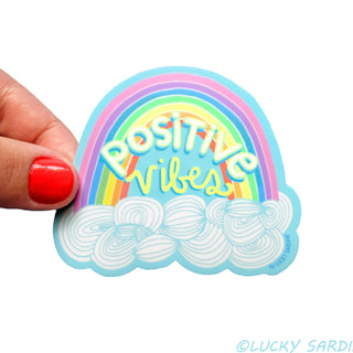 Positive Vibes Rainbow Vinyl Sticker