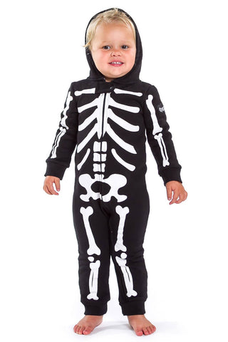 Kid's Skeleton Halloween Costume Baby One Piece