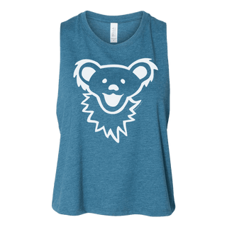 Grateful Dead Bear Face Women's Cropped Racerback Tank