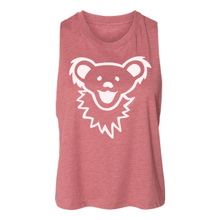 Grateful Dead Bear Face Women's Cropped Racerback Tank