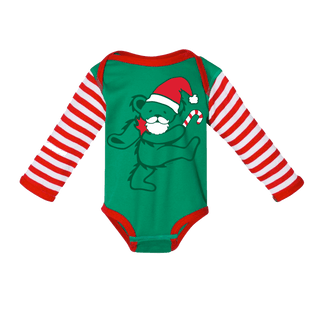 Grateful Dead Santa Bear Long Sleeve Baby One Piece | Little Hippie