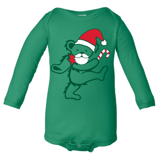 Grateful Dead Santa Bear Long Sleeve Baby One Piece | Little Hippie