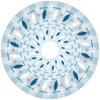 Grateful Dead Blue Bolts Snowflakes Tree Skirt