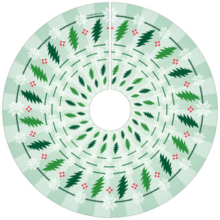 Grateful Dead Green Bolts Snowflakes Tree Skirt