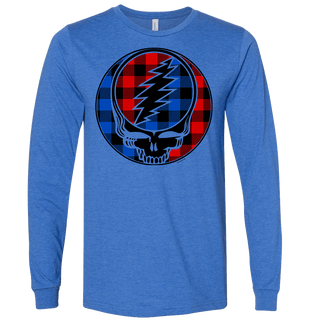 Grateful Dead Buffalo Plaid Stealie Unisex Longsleeve | Little Hippie