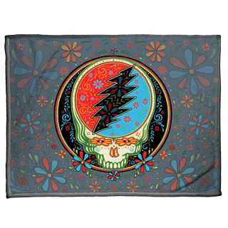 Grateful Dead Calaveras Stealie Coral Fleece Blanket | Little Hippie