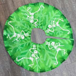 Grateful Dead Green Dancing Skeletons Tree Skirt