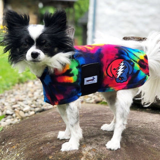 Grateful Dead Rainbow Tie Dye Fleece Dog Coat