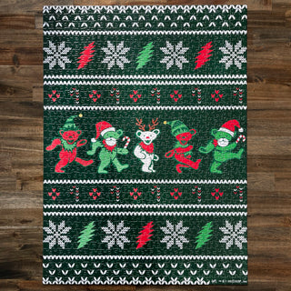 Grateful Dead Ugly Sweater Jingle Bears Christmas Puzzle