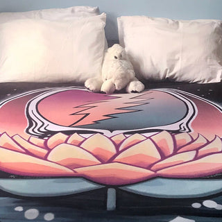 Grateful Dead Lotus Stealie Sherpa Fleece Blanket | Little Hippie