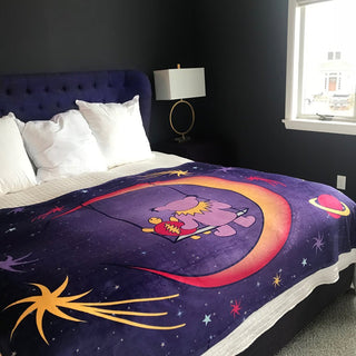 Grateful Dead Purple Moon Swing Coral Fleece Blanket | Little Hippie