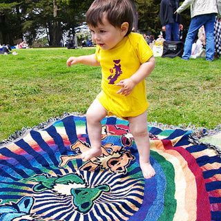 Grateful Dead Rainbow Bears Woven Cotton Blanket | Little Hippie