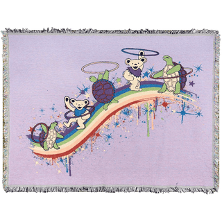 Grateful Dead Rainbow Hoopers Woven Cotton Blanket | Little Hippie