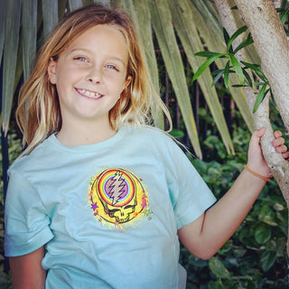 Grateful Dead Rainbow Splatter Stealie Youth T Shirt | Little Hippie