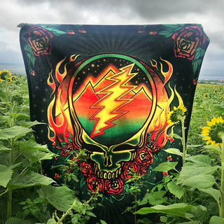 Grateful Dead Scarlet Fire Stealie Coral Fleece Blanket | Little Hippie