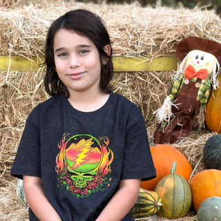 Grateful Dead Scarlet Fire Stealie Youth T Shirt | Little Hippie