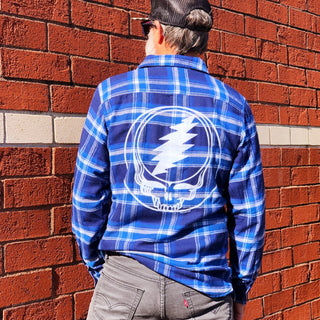 Steal Your Face Blue/White Men's Flannel Little Hippie