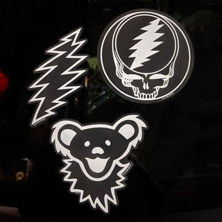 Grateful Dead White Bear Face Transparent Sticker