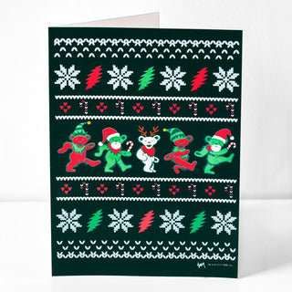 Grateful Dead Ugly Christmas Sweater Jingle Bears Christmas Card | Little Hippie