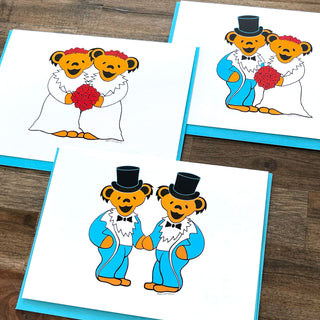 Grateful dead wedding bears greeting card