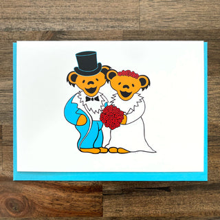 Grateful dead wedding bears greeting card
