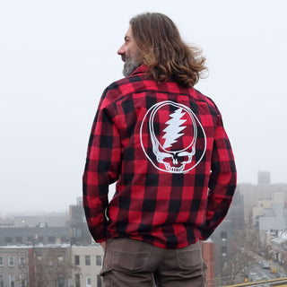 Grateful Dead Steal Your Face Red/Black Men's Flannel | Little Hippie