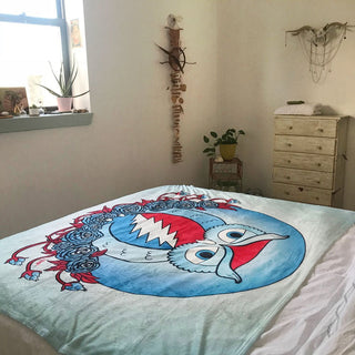 Grateful Dead Owl Coral Fleece Blanket | Little Hippie