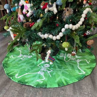 Grateful Dead Green Dancing Skeletons Tree Skirt