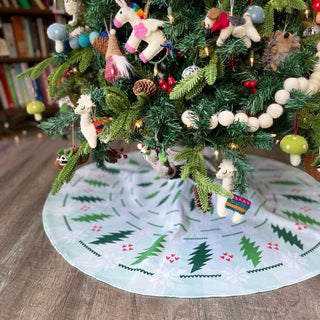 Grateful Dead Green Bolts Snowflakes Tree Skirt