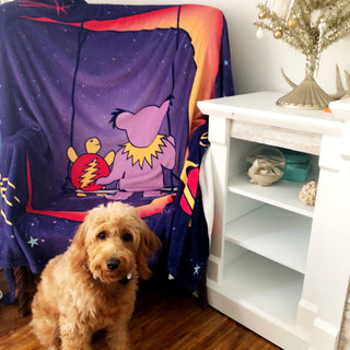 Grateful Dead Purple Moon Swing Coral Fleece Blanket | Little Hippie