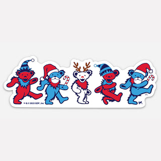 Grateful Dead Jingle Bears Sticker Red & White & Blue
