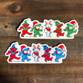 Grateful Dead Jingle Bears Sticker Red & Green