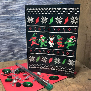 Grateful Dead Ugly Christmas Sweater Jingle Bears Christmas Card | Little Hippie