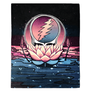 Grateful Dead Lotus Stealie Coral Fleece Blanket | Little Hippie