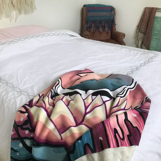 Grateful Dead Lotus Stealie Sherpa Fleece Blanket | Little Hippie