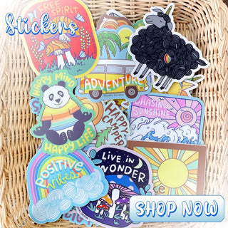 Collection of cute animal good vibes Vinyl Stickers