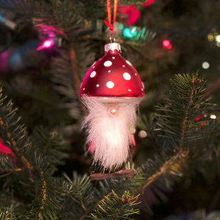 Mushroom Gnome Head Ornaments