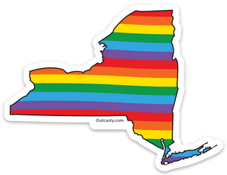 NEW YORK STATE RAINBOW PRIDE STICKER | Little Hippie