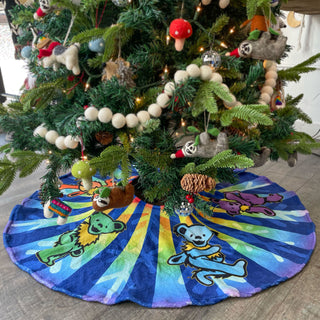 Grateful Dead Rainbow Dancing Bears Tree Skirt