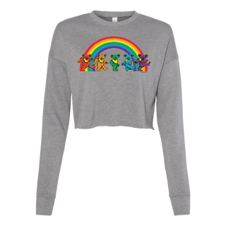 Grateful Dead Rainbow Bears Cropped Crew Sweatshirt