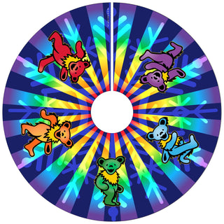 Grateful Dead Rainbow Dancing Bears Tree Skirt