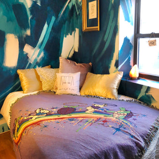 Grateful Dead Rainbow Hoopers Woven Cotton Blanket | Little Hippie