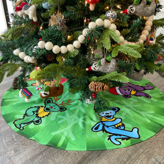 Grateful Dead Rainbow Jingle Bears Tree Skirt
