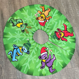 Grateful Dead Rainbow Jingle Bears Tree Skirt