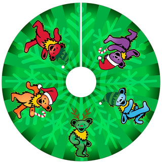 Grateful Dead Rainbow Jingle Bears Tree Skirt